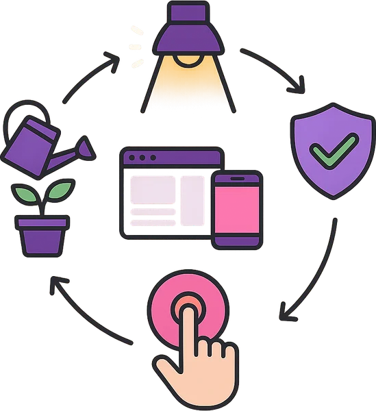 Illustration for The 4 C's: Captivate, Convince, Convert, Cultivate, a guide by Koala Digital, Sydney