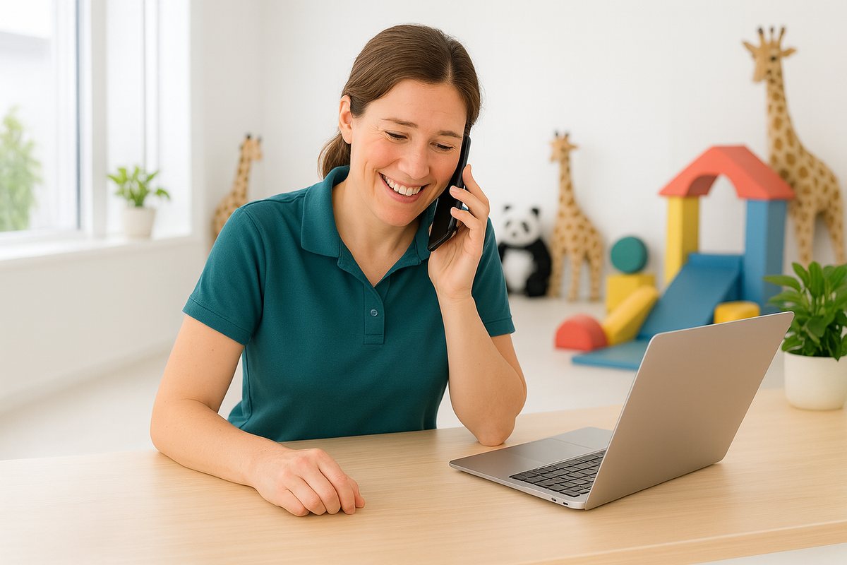 The same owner, relaxed, watching bookings arrive on her phone
