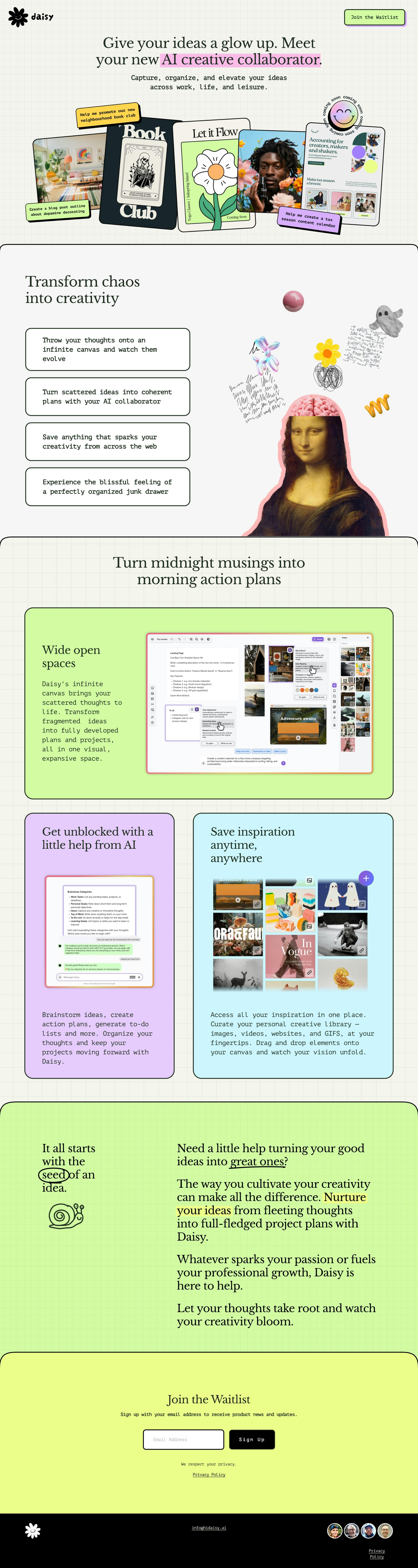 BOSS Landing Page example - AI product launch page with clean modern design