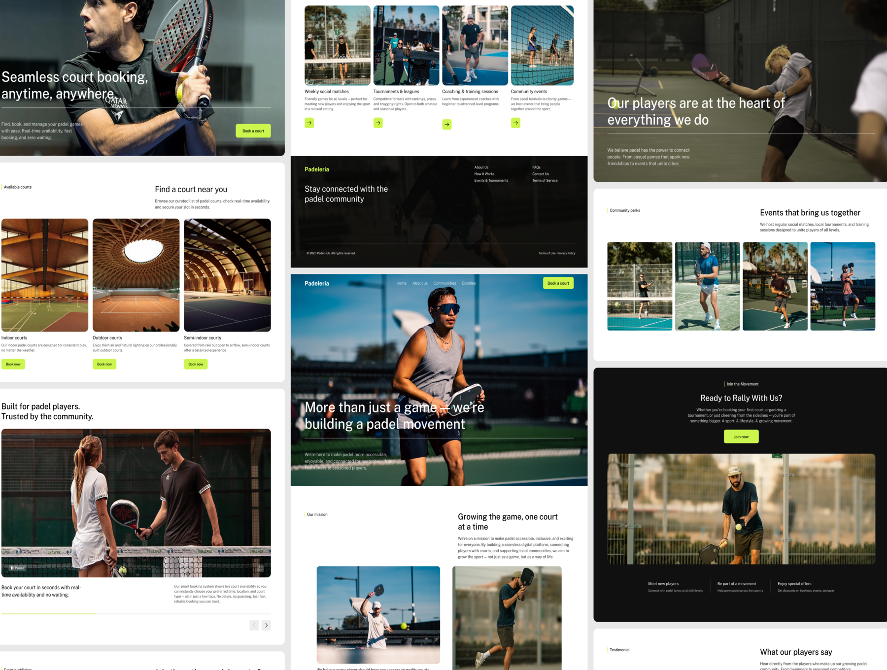 BOSS Member Portal example - Sports venue booking system with court reservations