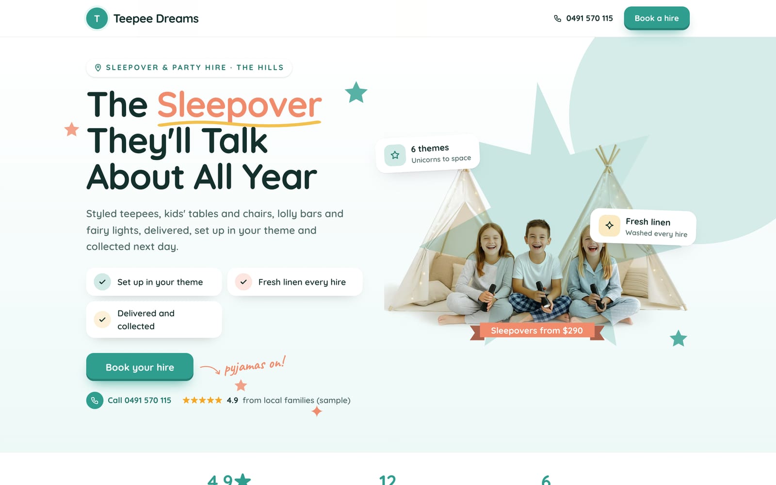 Teepee Dreams Party Hire