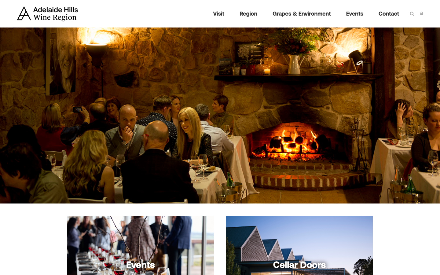 Adelaide Hills Wine website screenshot