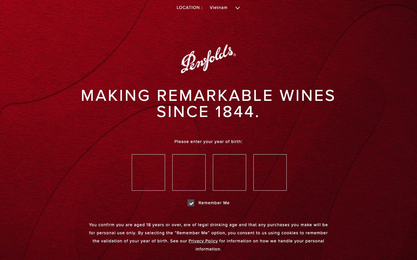 Penfolds Magill Estate website screenshot