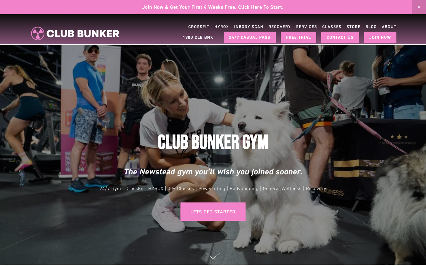 Club Bunker website screenshot