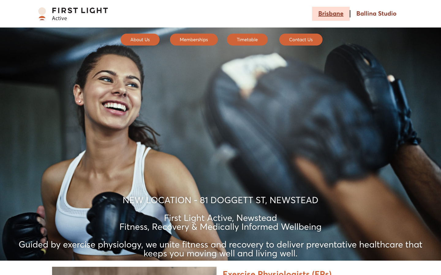 First Light Active website screenshot
