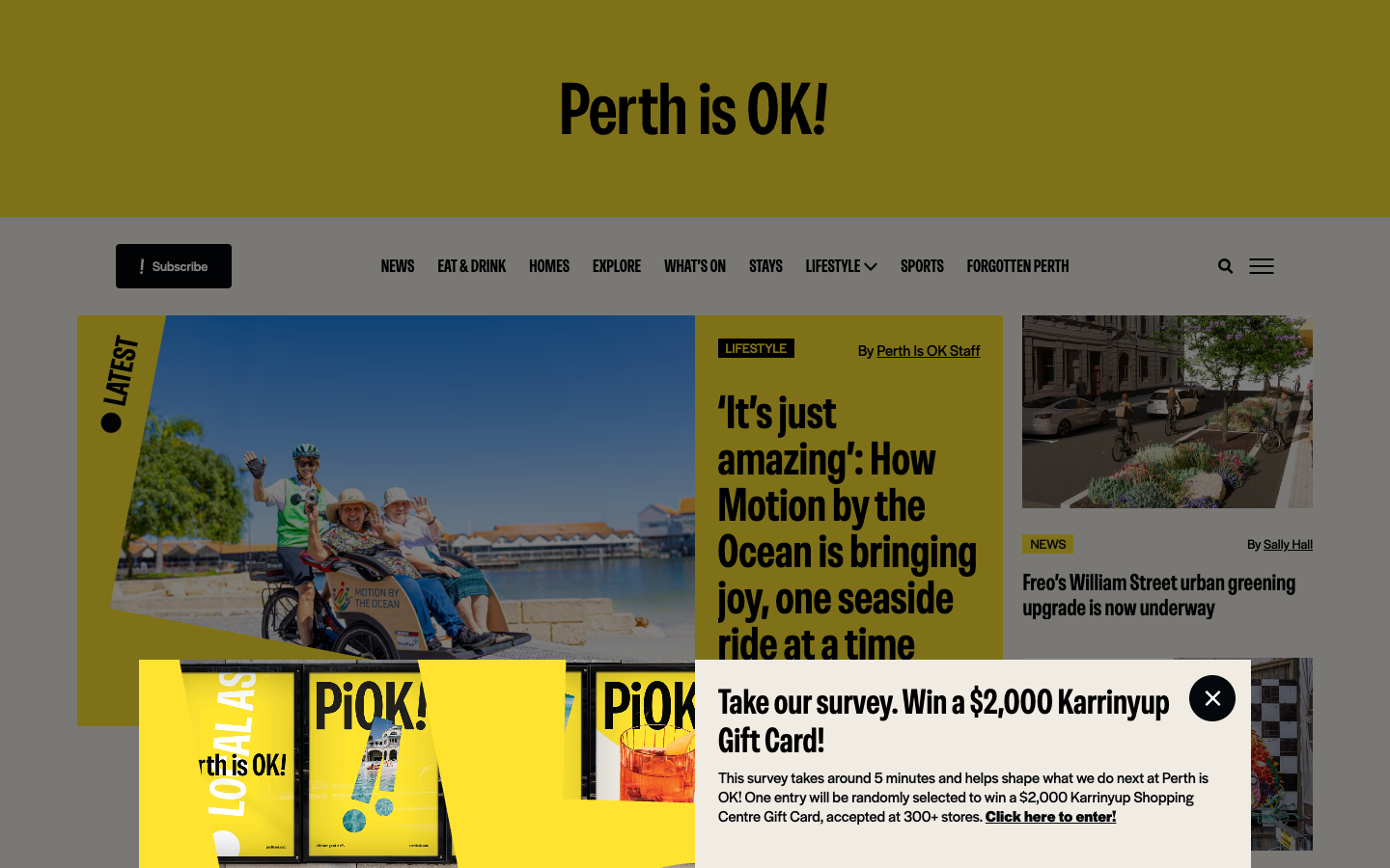 Perth is OK website screenshot