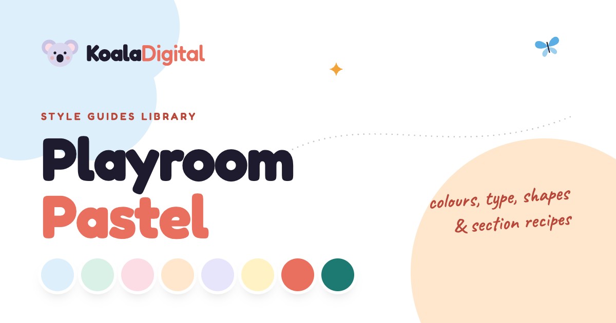 Playroom Pastel: palette, type and graphic elements