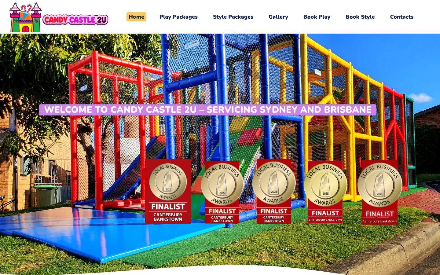 Candy Castle 2U home page on a computer