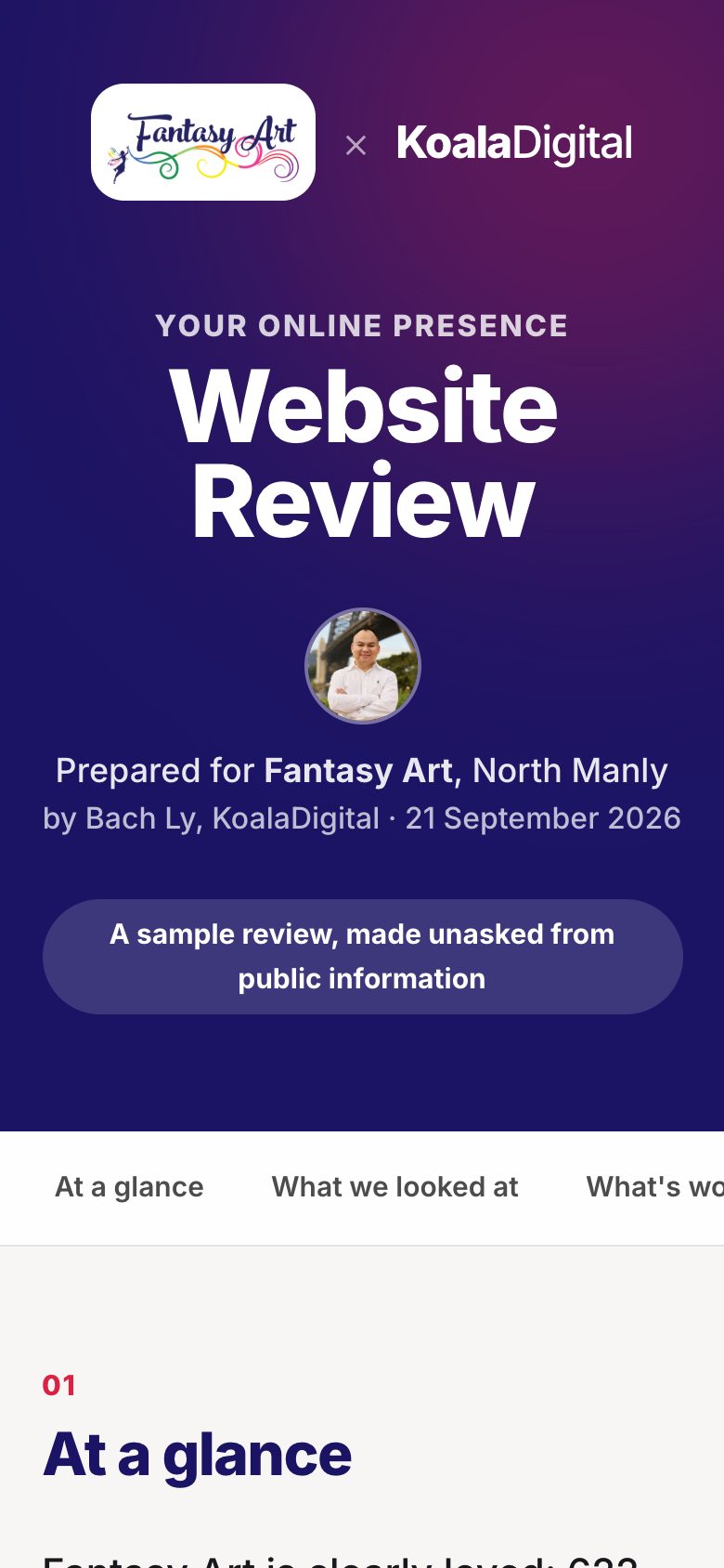 The same review on a phone